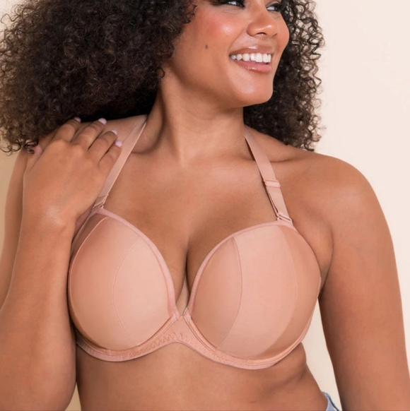 NEW Curvy Kate Superhero Multiway Plunge Bra Sz 38G (UK 38F) In Latte Beige - Picture 5 of 12